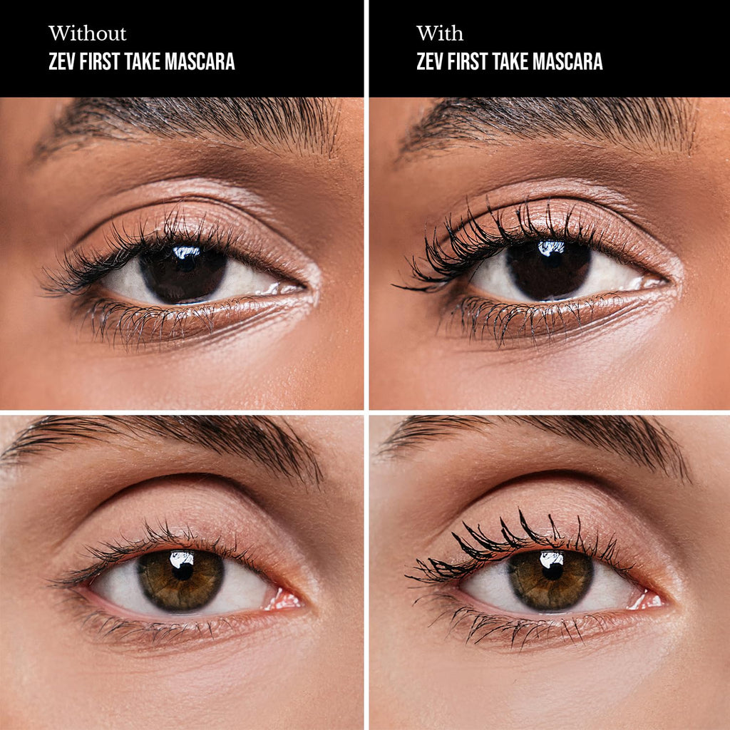 Zev First Take Mascara - Volumizing & Lengthening Formula for False Lash Effect | Buildable, Cruelty-Free, Black