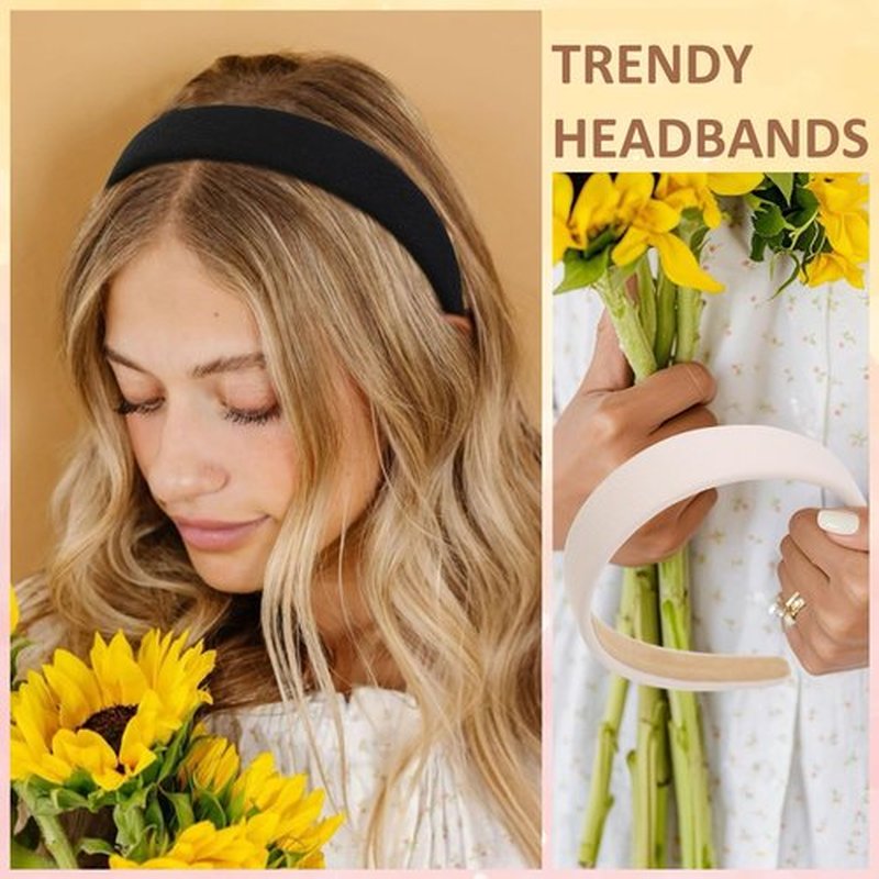 TERSE Headbands for Women Trendy Non Slip Headband for Girls Long Short Hair, Cute Ribbed Women Headbands Elastic Hair Bands Fashion Hard Head Band Accessories 1 Inch