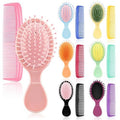 HOFASON 14 Pcs Bulk Mini Wet Hair Brush & Mini Combs Set for Easter Basket Stuffers, Kids Girls Women, Bridesmaid Gifts, Spa Party Supplies, Summer Stuff, 7 Travel Small Brush 7 Fine Wide Hair Combs