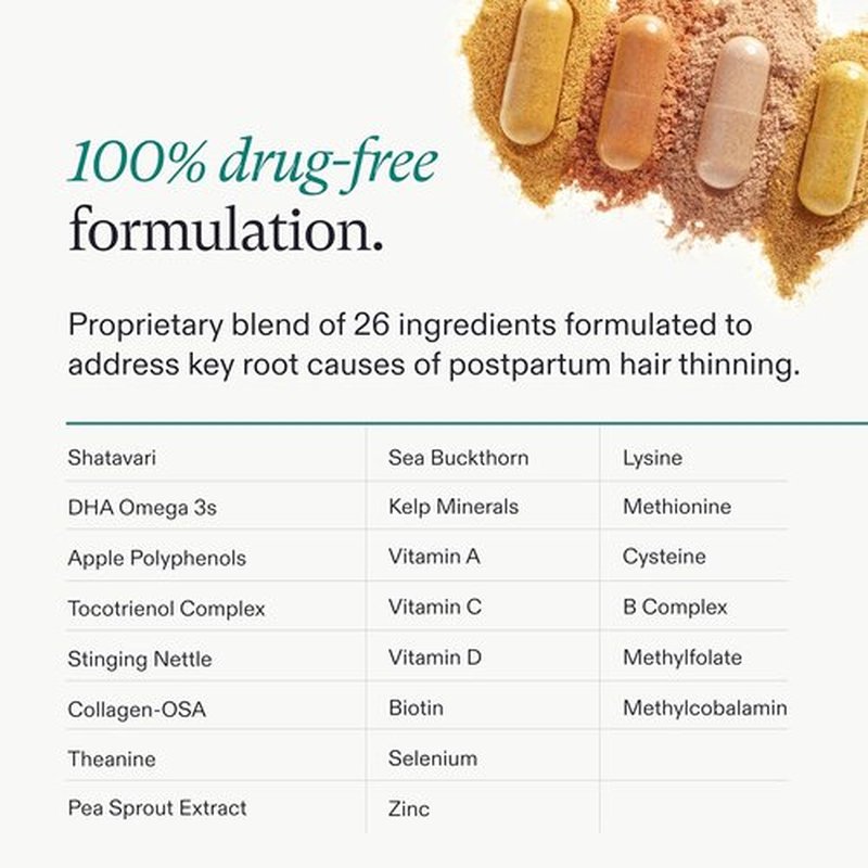 Nutrafol Postpartum Hair Growth Supplements - Clinically Tested for Thicker Hair | 1 Month Supply, Breastfeeding-Friendly