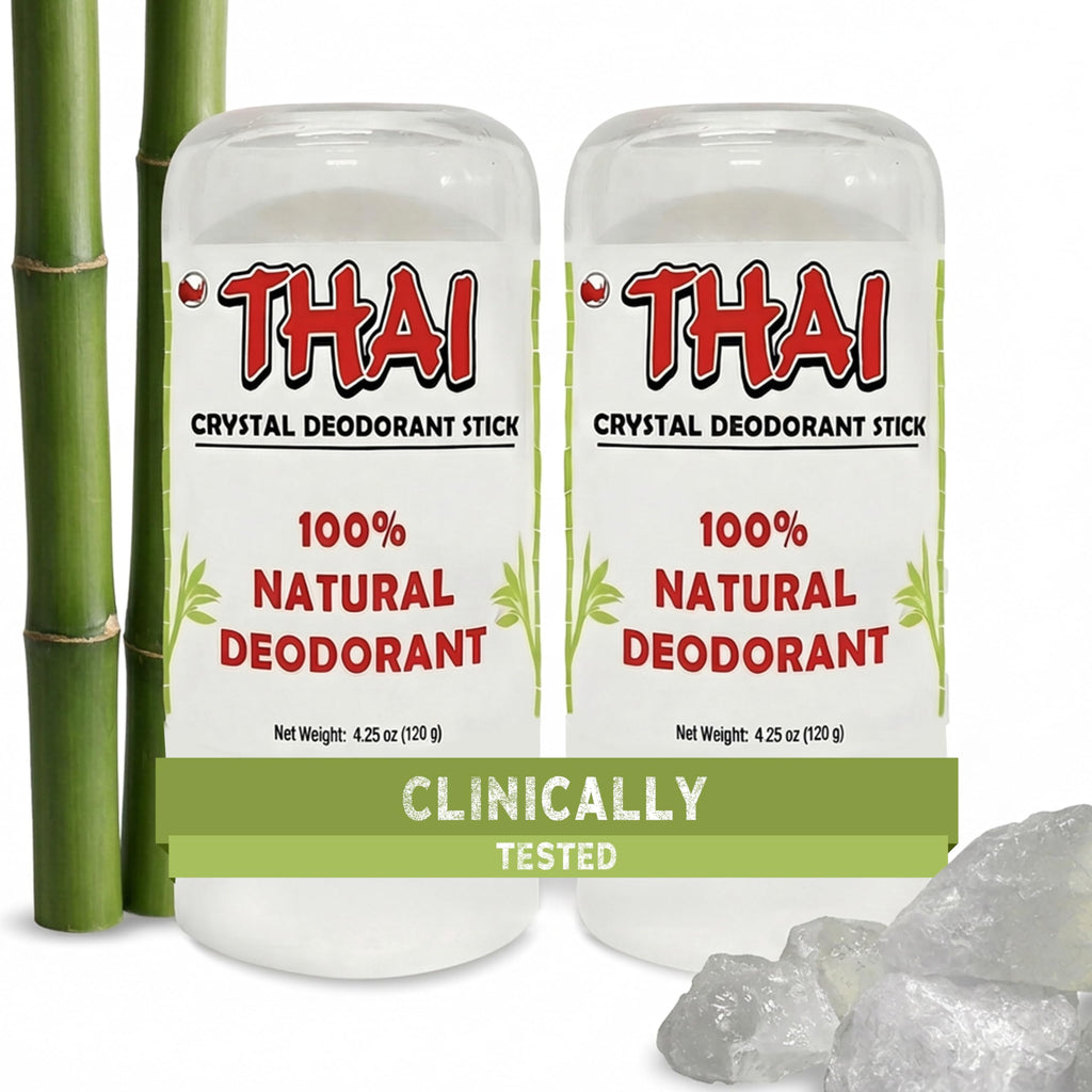 2-Pack Thai Crystal Deodorant - Clinically Tested - Dermatologist Approved Natural Whole Body Deodorant for Men, Women & Teens - Crafted in USA