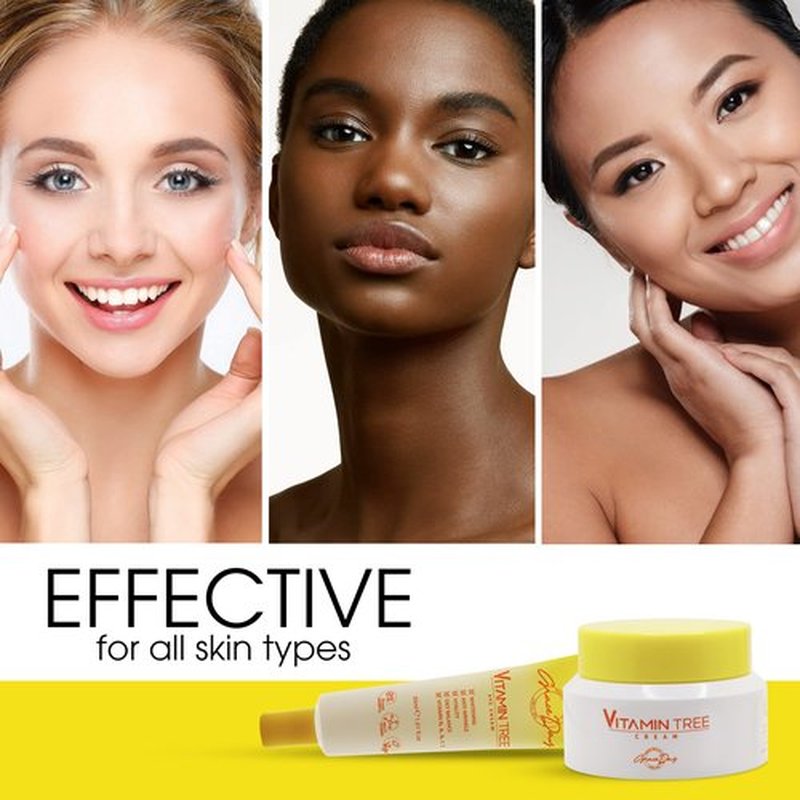 100% Certified Vegan Vitamin Tree Cream. Contains Vitamin C, Provitamin B5, vitamin E & B3. Effective Against Acne & Dark Spots and Sun Damage. Anti-Aging, Anti-Wrinkle Day and Night Cream with Natural Ingredients. 1,69 oz – Made in Korea (Face Cream)