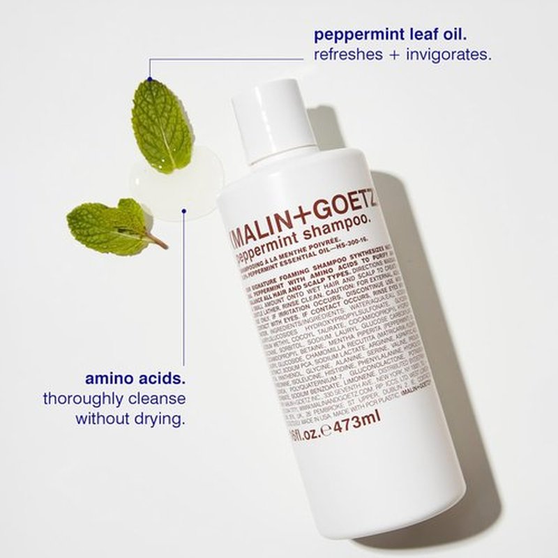 MALIN+GOETZ Shampoo - Hydrating Basil & Clarifying Peppermint | Daily Amino Acid Cleanser for All Hair Types | Vegan & Sulfate-Free