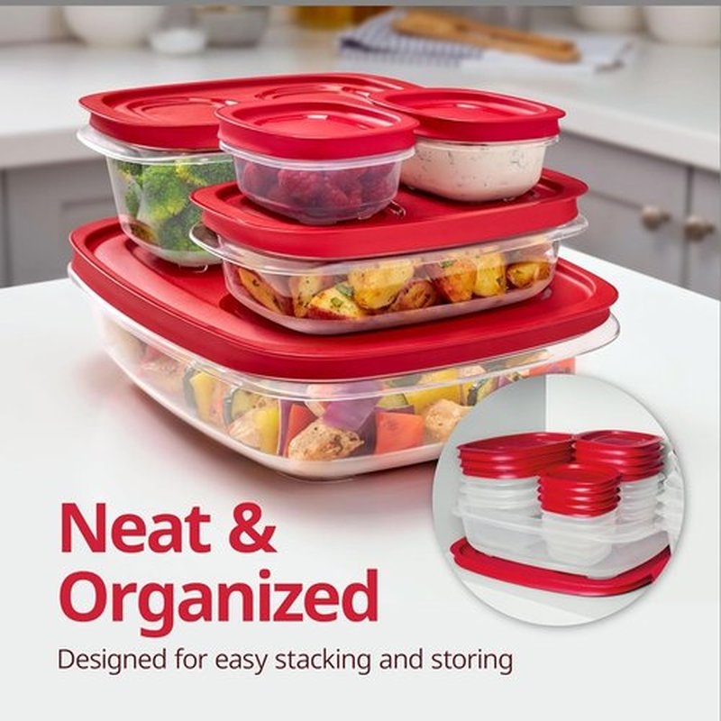 Rubbermaid EasyStore Containers - 38-Piece Food Storage Set with Lids for Organized Kitchen