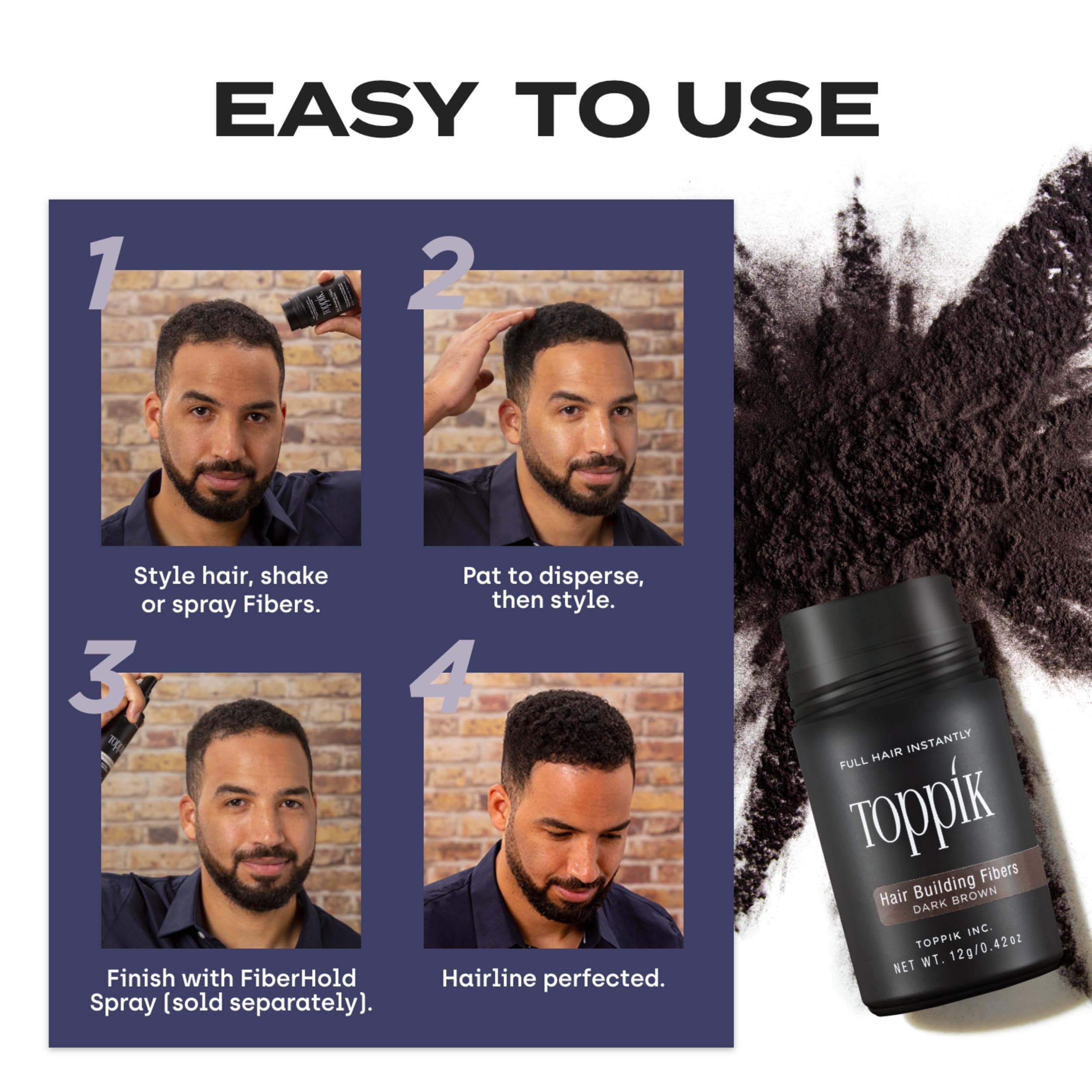 Toppik Hair Building Fibers, Gray, 55g Fill In Fine or Thinning Hair, Instantly Thicker, Fuller Looking, 9 Shades for Men & Women, Keratin Protein Formula