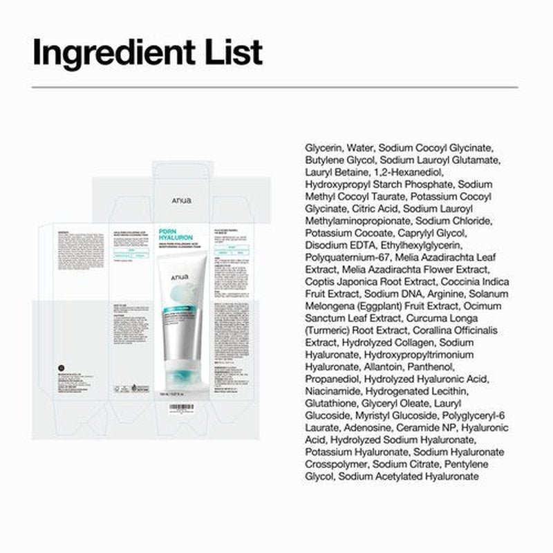 ANUA PDRN Hyaluronic Acid Moisturizing Cleansing Foam, Hydrating Facial Cleanser for Dry Skin, Daily Gentle Face Wash with Salmon DNA, Balancing & Pore Care, Korean Skincare (5.07 fl oz)