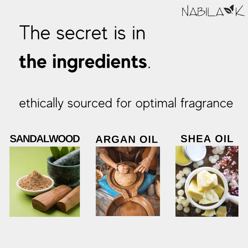 Nabila K Royal Wood Sandalwood Roll-On Perfume Oil for Women | Alcohol-Free, Organic, Long-Lasting Fragrance | Travel Size, TSA Approved | 0.33 oz