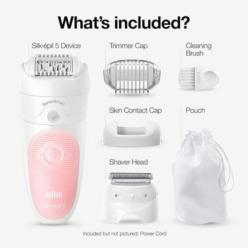 Braun Silk-épil 5 Epilator | Cordless Hair Removal Device with Shaver & Trimmer - 6 Piece Set