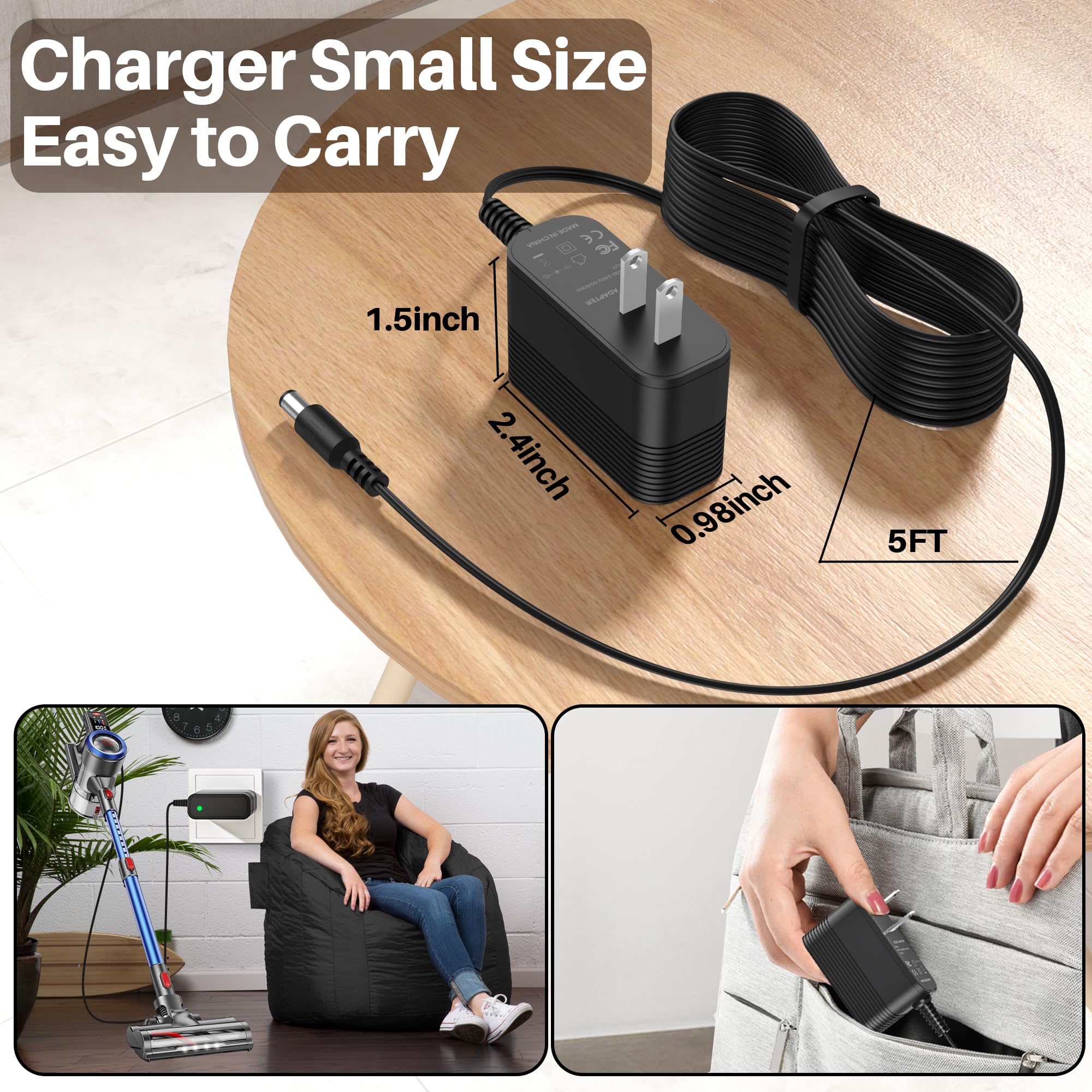 Charger for Trucozie Cordless Vacuum Model T350 Cleaner Replacement