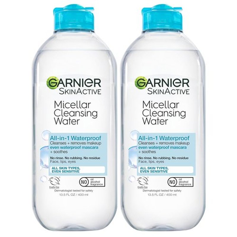Garnier Micellar Water - Waterproof Makeup Remover & Hydrating Cleanser for Sensitive Skin | 13.5 Fl Oz (2 Count)