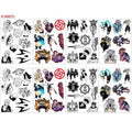 Babymiu Anime JJK Halloween Face Temporary Tattoos（8 Sheets) Gifts Anime Cosplay Decor Tattoos Merch Cartoon Stickers Decal Party Favors Supplies for Teens Adult Man Women