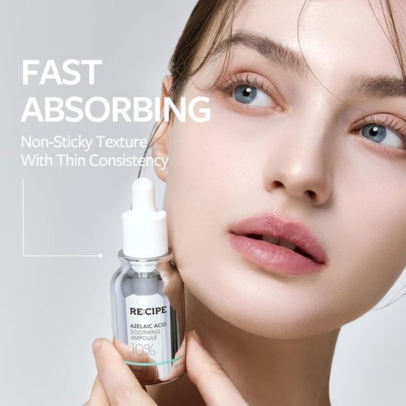 RECIPE Azelaic Acid 10 Soothing Ampoule - Gentle Facial Serum for Sensitive Skin | Korean Skincare (1.01 fl oz)