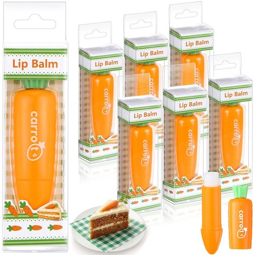Skiennix Carrot Lip Balm - Moisturizing & Nourishing Easter Gift Set | 6 Pcs for Women & Adults