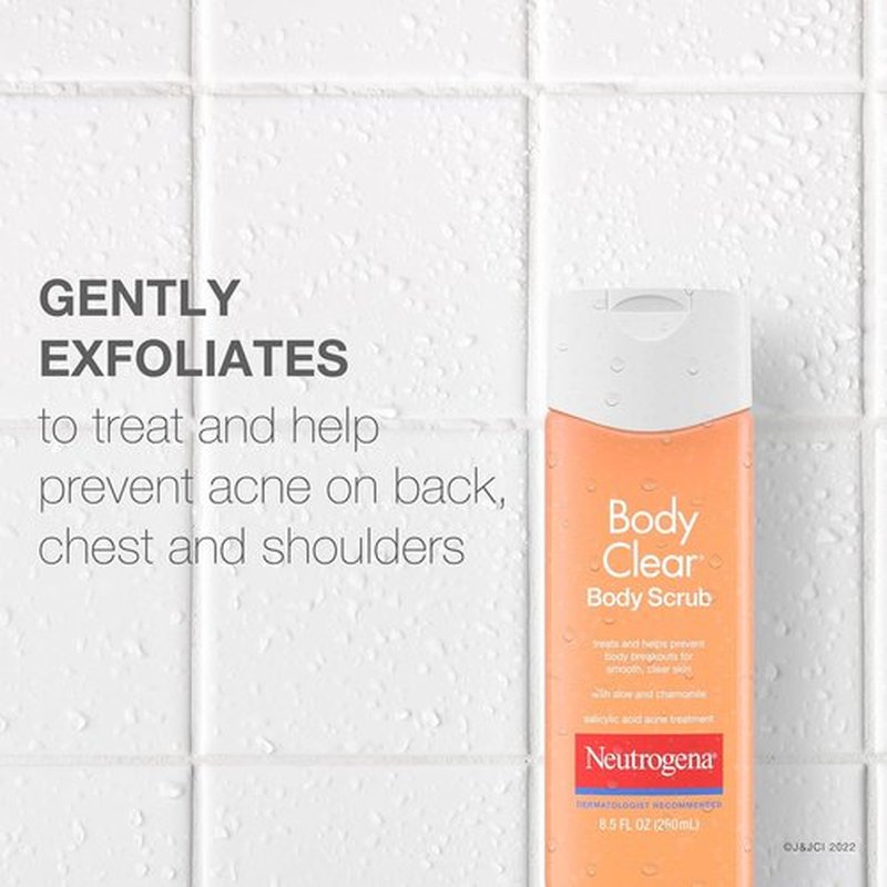 Neutrogena Body Clear Acne Body Wash - Exfoliating 2% Salicylic Acid Cleanser for Chest, Shoulders & Back | 8.5 fl oz