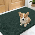 OLANLY Dog Door Mat - Absorbent Non-Slip Mat for Muddy Paws | Quick Dry Chenille, 30x17, Blackish Green