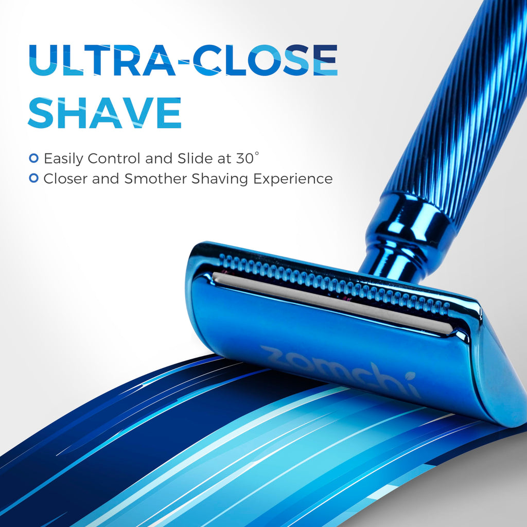 Double Edge Safety Razor with Stand, Version 2.0 Includes 10 Blades