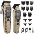 QREEYX Professional Hair Clipper for Men - Cordless Clippers and Trimmers Set, Heavy-Duty Motor Hair Cutting Kits with LED Display, 7000RPM High-Power Motor, USB Charging, Gifts for Men, Bronze