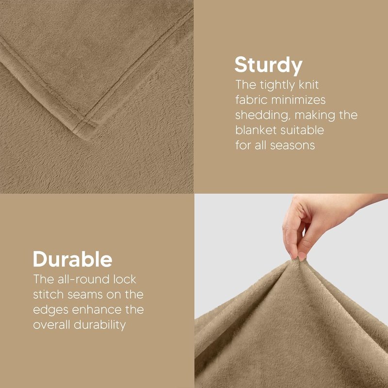 Utopia Bedding Fleece Blanket - King Size Luxury Soft Camel Microfiber | 300GSM Anti-Static (90x102 Inch)