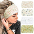 4 Packs Wide Headbands for Women Knotted Non Slip Fashion Cute Floral Printed Head Bands for Women’s Hair Large African Bandana Boho Hairbands Yoga Running Sports Workout Thick Turban Hair Accessories