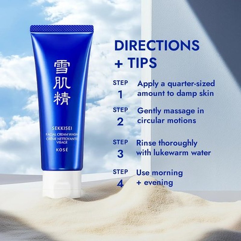 SEKKISEI Foaming Facial Cream Wash - Gentle Cleanser for Radiant Skin | 4.5 Ounce