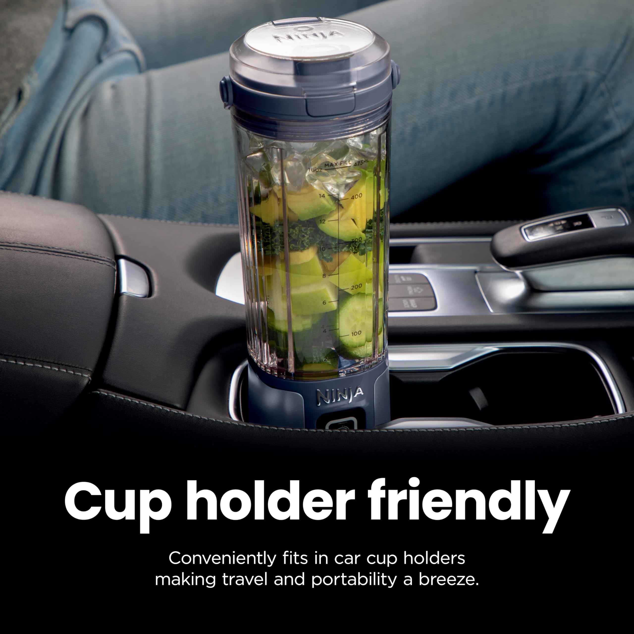Ninja BC151NV Blast Portable Blender, Cordless, 18oz. Vessel, Personal Blender-for Shakes & Smoothies, BPA Free, Leakproof-Lid & Sip Spout, USB-C Rechargeable, Dishwasher Safe Parts, Denim Blue