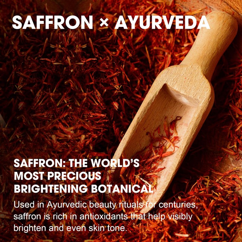 Saffron Serum for Face, Brightening & Discoloration Correcting Serum, Dark Spot Appearance Care, Radiance Booster for Dull Skin, Lightweight Facial Serum, Even-Looking Skin Tone, 1 fl oz
