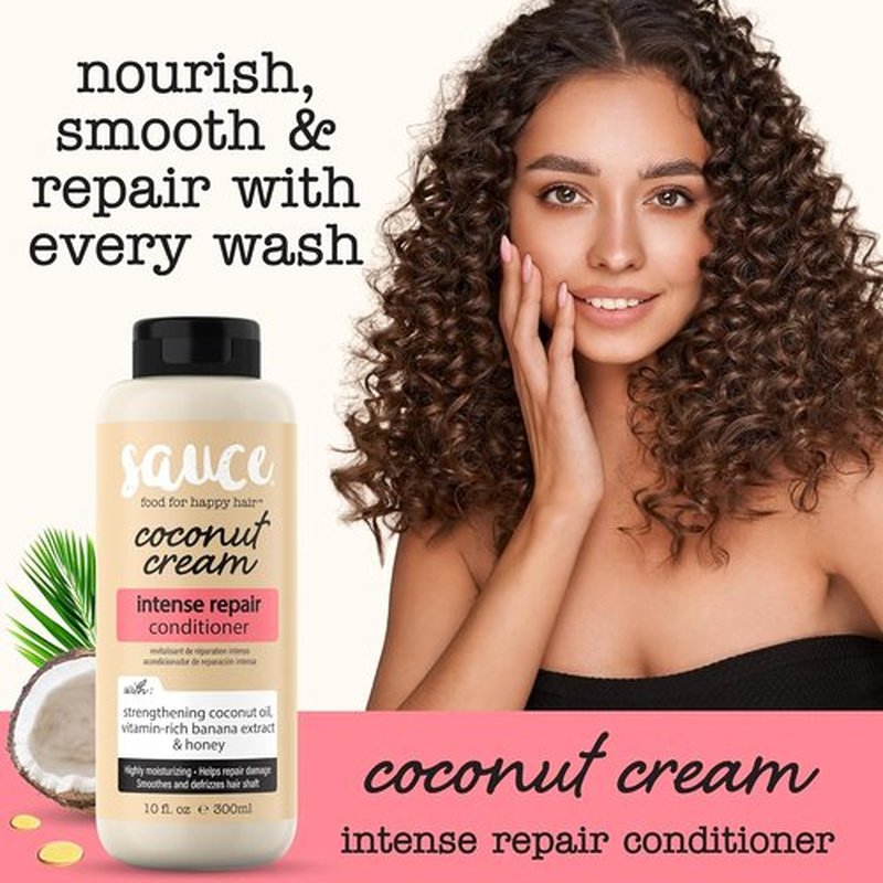 Sauce Beauty Coconut Cream Conditioner - Intense Repair for Dry, Damaged Hair | 10 Fl Oz, Paraben & Sulfate-Free