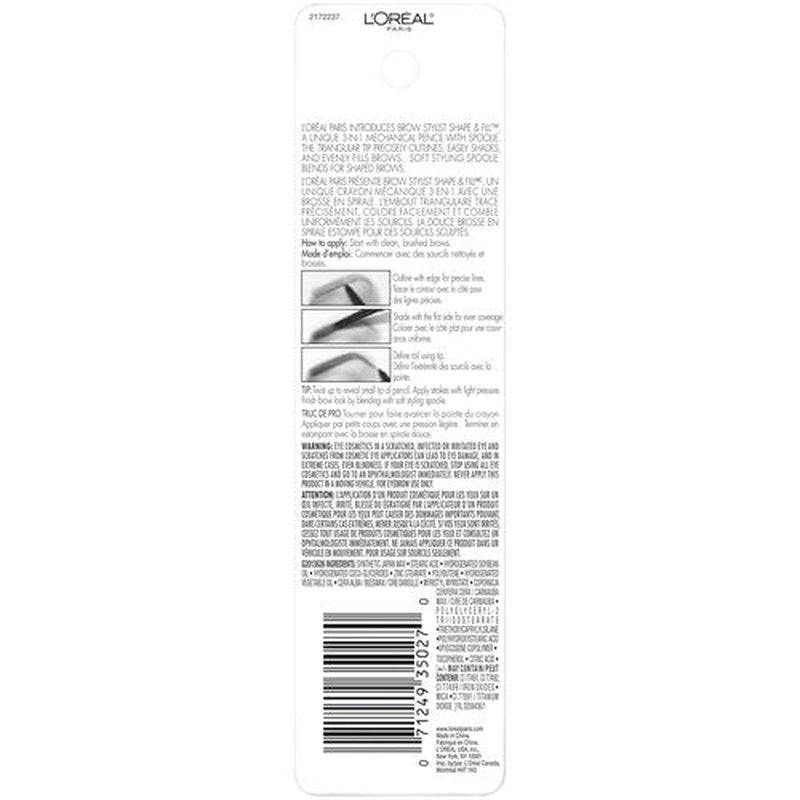 L'Oreal Paris Brow Stylist Pencil - Shape & Fill Mechanical Eyebrow Makeup, Blonde, 0.008 Oz.