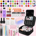 42 Colors Acrylic Nails Kits with Drill and UV Light- Acrylic Nail Powder Glitter and Monomer Liquid Kit with Nail Storage Bag, 5PCS Practice Finger