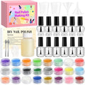 JCOOS Nail Polish Making Kit, DIY Nail Art Kit for Beginners With Everything, 12 Empty Bottles with Brush, 24 Pigment, Fun Nail Polish Kit, Valentine's Day Gifts for Girls Women