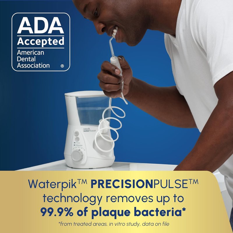 Waterpik Aquarius Water Flosser - Electric Dental Care with 10 Settings & 7 Tips | ADA Accepted, White WP-660