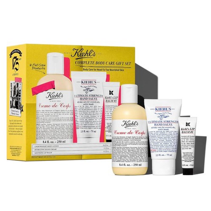 Kiehl's Body Care Routine Gift Set - Moisturizing Hand Lotion, Body Cream & Lip Balm for Dry Skin