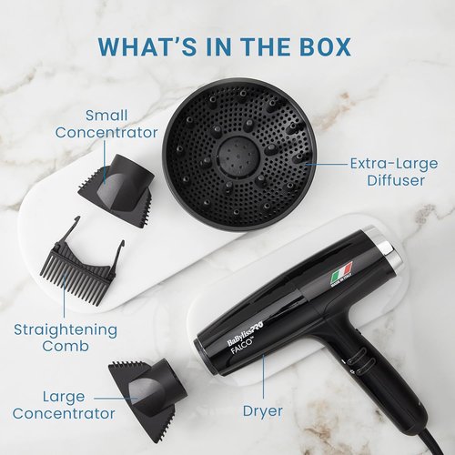 BaBylissPRO® Nano Titanium™ Hair Dryer - High-Speed 2000 Watts with Ionic Technology