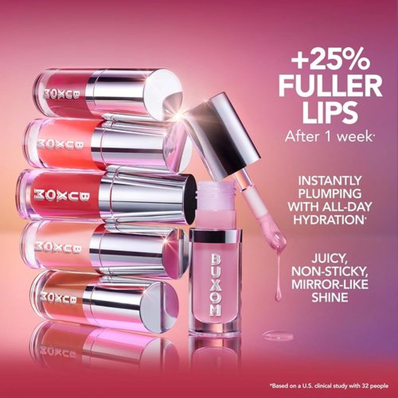 BUXOM Full-On Plumping Lip Oil - Nourishing Tinted Gloss with Juicy High-Shine Finish, Non-Sticky Formula
