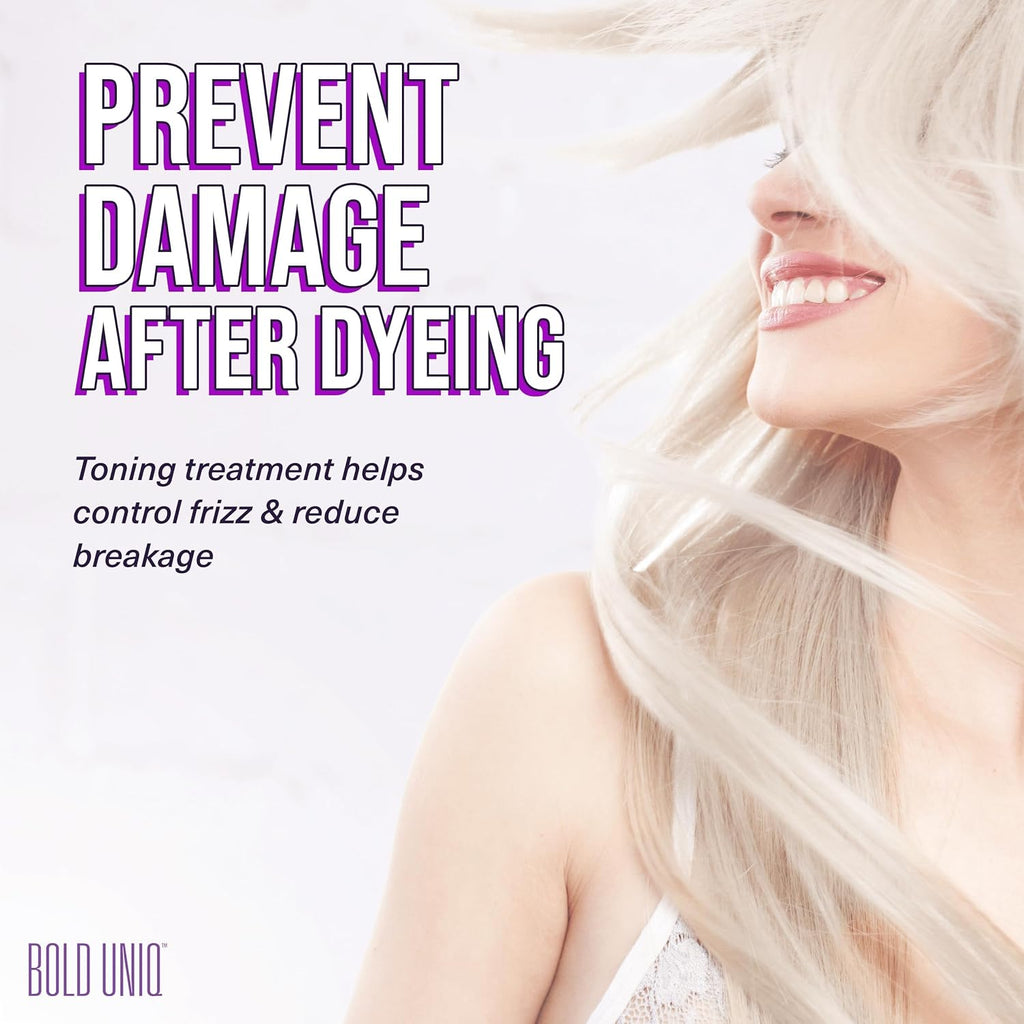 Bold Uniq Purple Hair Mask - Toner for Blonde & Gray Hair - Eliminate Yellow Tones & Nourish - 6.76oz