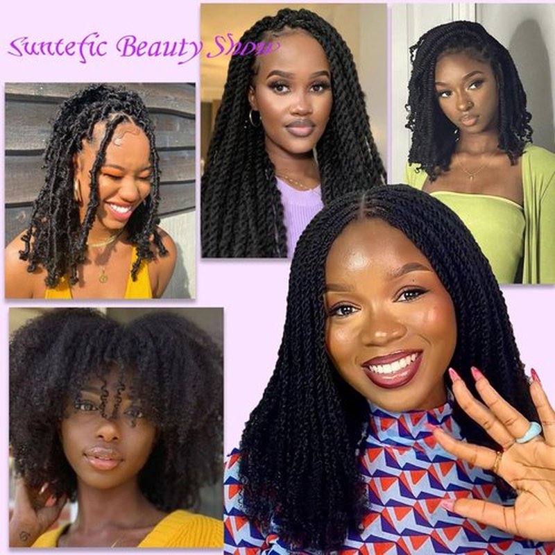 Afro Kinkys Bulk Human Hair For Braiding, 50 Gram Afro Kinky-Curly Human Hair Bundles For Mini Twists Braids Dreadlock Extensions Locs Repair Can Dye And Bleach (Natural Black, 12 Inch (Pack of 1))