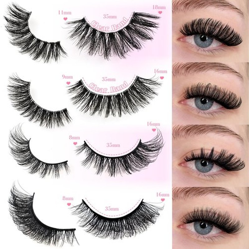 FARRED Lashes Wispy False Eyelashes 4 Styles Cat Eye Fake Lash Strips Big Fluffy Fox Strip Eyelash Pack 20 Pairs Natural Mink Cateye Lashes Natural Looking Wispies Easy Russian Eye Lash for Beginners