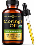 Moringa Oil - USDA Certified Organic, 100% Pure, Cold Pressed & Unrefined Gluten Free Oil (2oz) - Natural Moisturizer for Skin, Face, Body & Hair - Non-GMO & Vegan