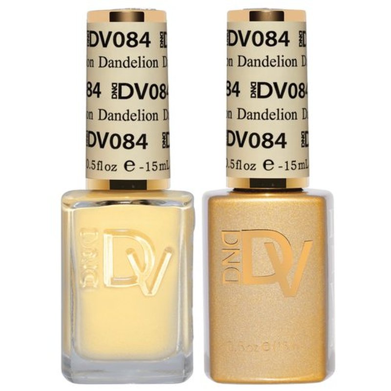 DND Gel Polish Set, Coquette Collection, UV/LED Gel Polish and Air Dry Nail Lacquer, Matching Chip-Free Polish Duo, 084 Dandelion, 0.5 Fl Oz