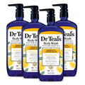 Dr Teal's Body Wash - Pure Epsom Salt with Prebiotic Lemon Balm & Sage | 24 Fl Oz (Pack of 4)