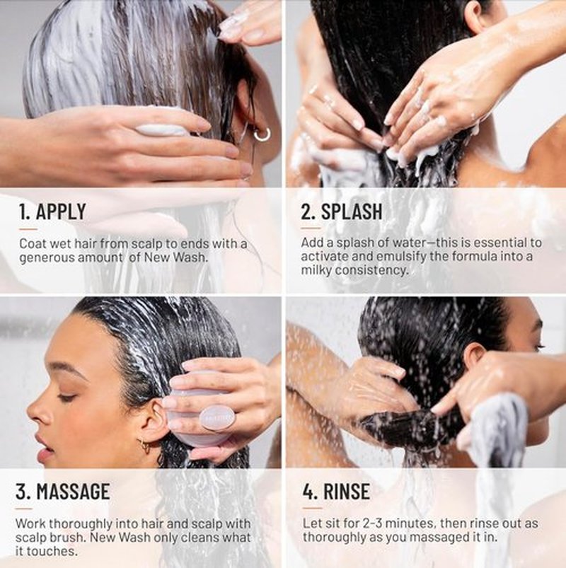 Hairstory New Wash Original - Fragrance-Free Detergent-Free Shampoo & Conditioner for Sensitive Scalp | 8 Fl Oz Refillable Bottle