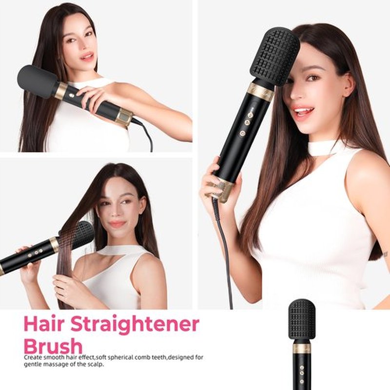 Atopskins 7 in 1 Blow Dryer Brush, Air Wrap Brush Set Hair Dryer Brush 110,000 RPM with Negative Ion Hair Styler Dry, Curling, Volumizing, Straightening and Styling (Black)