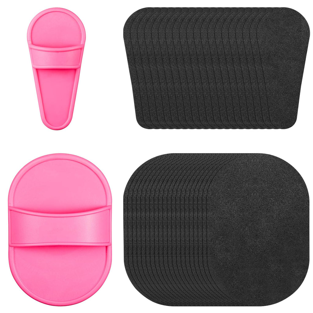 Patelai 32 Pcs Smooth Away Hair Removal Pads 2 Sizes Facial Hair Remover Pads and 30 Pcs Exfoliation Fine Sandpaper for Women Girls Faces Lips
