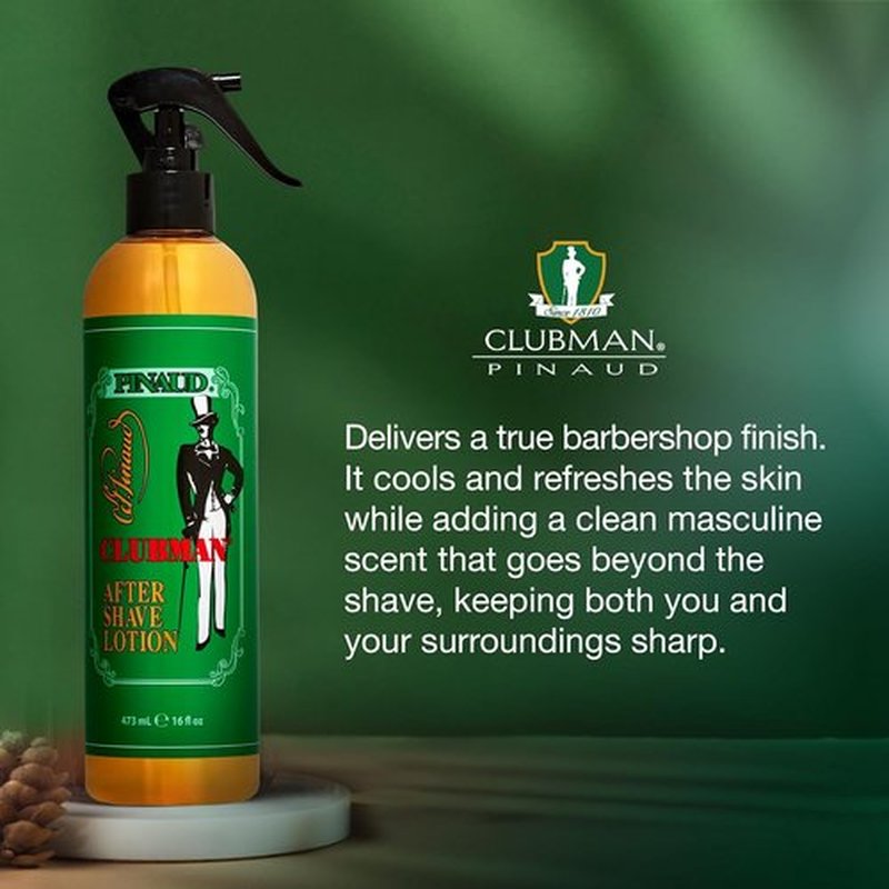 Clubman After Shave Lotion - Classic Barber Splash for Men, Soothing Scent, 16 fl oz