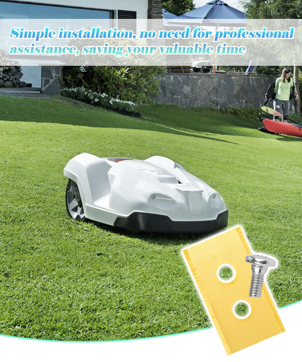 GIBACAD 36 Pcs Titanium Coated Robotic Lawnmower Replacement Blades Fits for All Mammotion Luba AWD Luba 2 AWD Luba Mini AWD Yuka & Yuka Miniseries,with Plastic Washers
