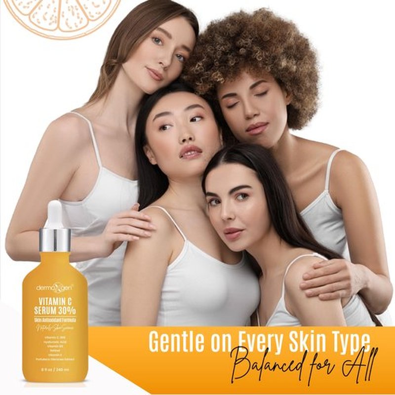 30% Vitamin C Serum (8 Fl Oz) Pure Organic Anti- Wrinkle + Hyaluronic Acid + Retinol + Vitamin E + Vitamin B, Facial Serum For Anti-aging, Wrinkles, And Fine Lines.