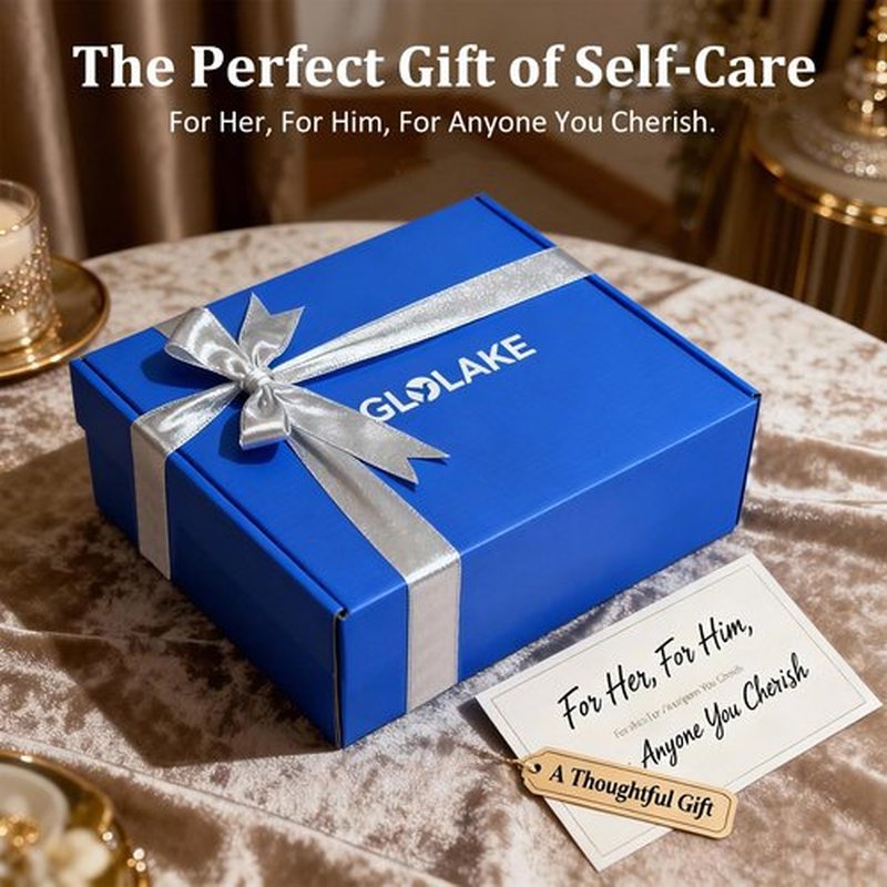 GLOLAKE Ice Roller for Face &Gua Sha Facial Tools, Stainless Steel Ice Roller for Depuffing, Lymphatic Drainage, Fine Lines&Collagen Boost on Face&Body, Valentines Day Gifts for Her/Him, at Home Spa