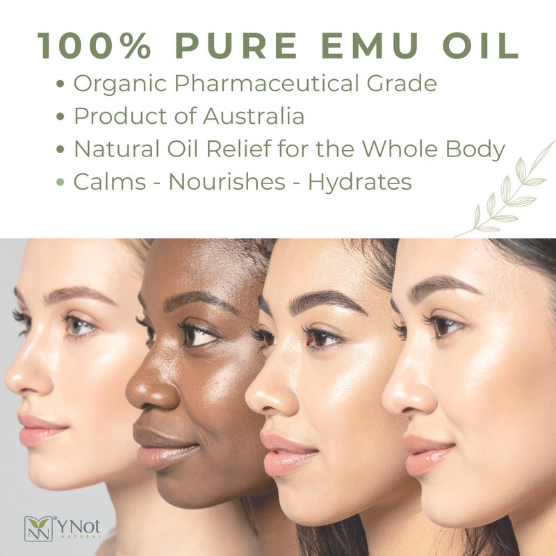 Y Not Natural Pure Emu Oil - Organic Moisture for Face, Body, Hair, Scalp & Nails - Rich in Omega 3-6-9, Vitamins & Essential Minerals - Australian Emu Oil (30ml) 1.01 fl oz -Unscented