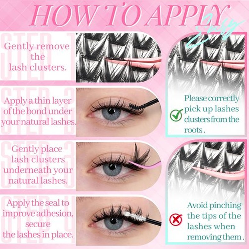Manga Lash Clusters Bunny Wispy Natural Cluster Eyelash Extensions 8-16mm 180pcs Anime Spike Eyelashes Cluster lash clusters 8mm Bottom Lashes Individual Fake Eyelash C Curl DIY at Home (Spark)