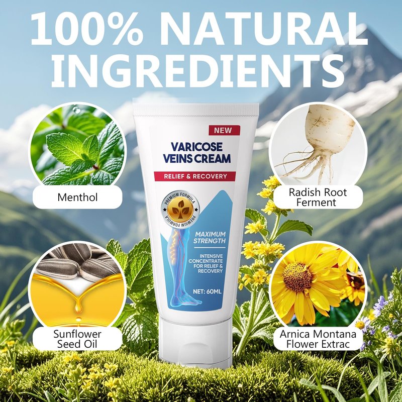 Varicose Veins Cream for Leg, Herbal Formula to Improve Skin Appearance & Smoothness, Ideal for Long-Standing Professionals